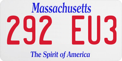 MA license plate 292EU3
