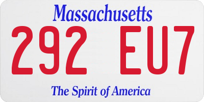 MA license plate 292EU7