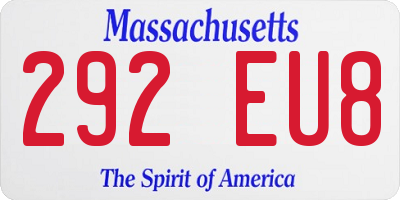 MA license plate 292EU8