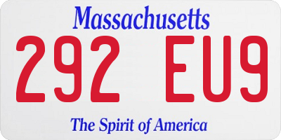 MA license plate 292EU9