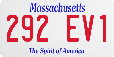 MA license plate 292EV1