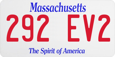 MA license plate 292EV2