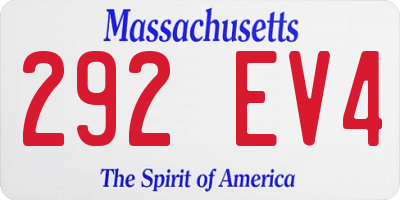 MA license plate 292EV4