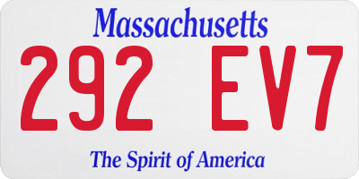 MA license plate 292EV7