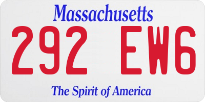 MA license plate 292EW6