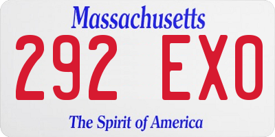 MA license plate 292EX0