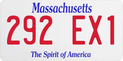 MA license plate 292EX1
