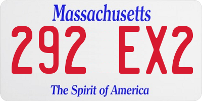 MA license plate 292EX2