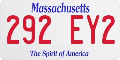 MA license plate 292EY2