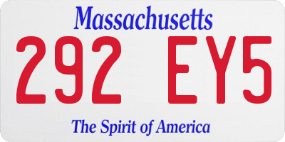 MA license plate 292EY5