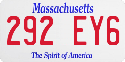 MA license plate 292EY6