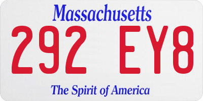 MA license plate 292EY8
