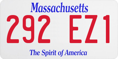 MA license plate 292EZ1