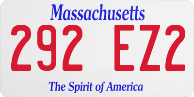 MA license plate 292EZ2