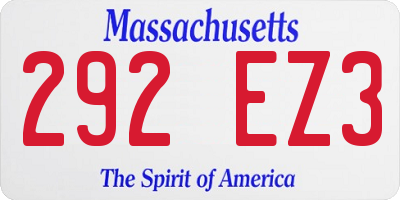 MA license plate 292EZ3