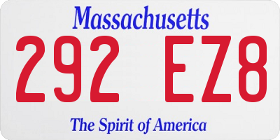MA license plate 292EZ8