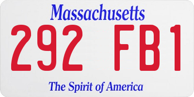 MA license plate 292FB1