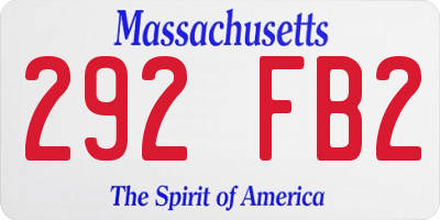 MA license plate 292FB2