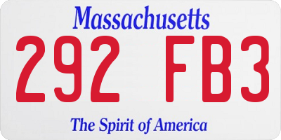 MA license plate 292FB3