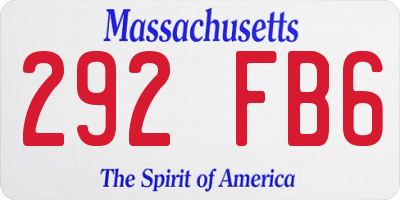 MA license plate 292FB6