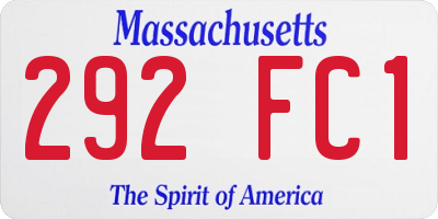 MA license plate 292FC1