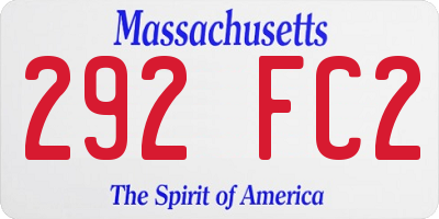 MA license plate 292FC2