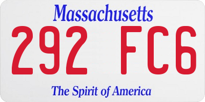 MA license plate 292FC6