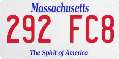 MA license plate 292FC8