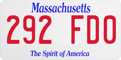 MA license plate 292FD0