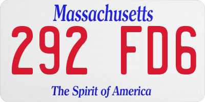 MA license plate 292FD6