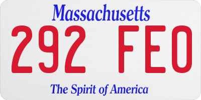 MA license plate 292FE0