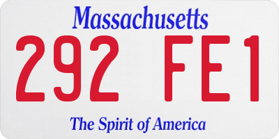 MA license plate 292FE1