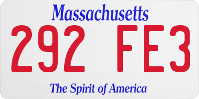 MA license plate 292FE3