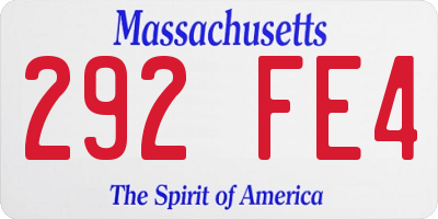 MA license plate 292FE4