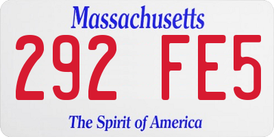 MA license plate 292FE5