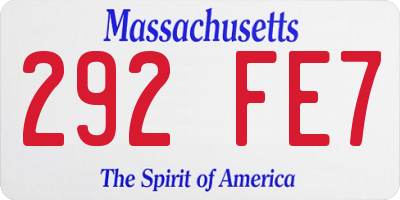 MA license plate 292FE7