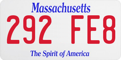 MA license plate 292FE8