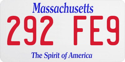 MA license plate 292FE9