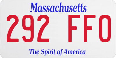 MA license plate 292FF0