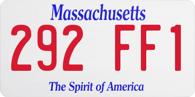 MA license plate 292FF1