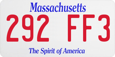 MA license plate 292FF3