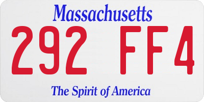 MA license plate 292FF4