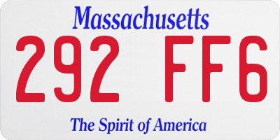 MA license plate 292FF6