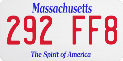 MA license plate 292FF8