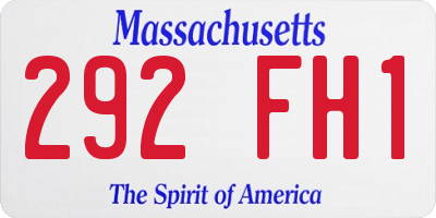MA license plate 292FH1