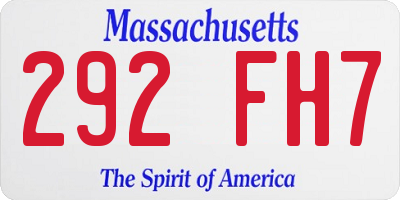 MA license plate 292FH7