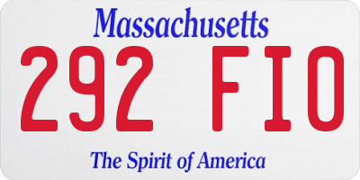 MA license plate 292FI0