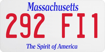 MA license plate 292FI1