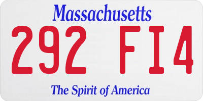 MA license plate 292FI4