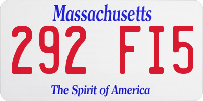 MA license plate 292FI5